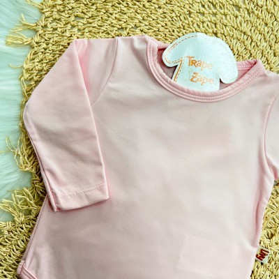 Body Manga Longa em Malha Térmica com Proteção UV50+- Rosa